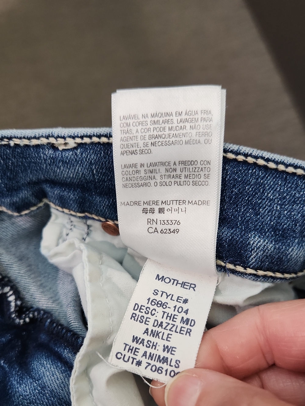Mother The Midrise Dazzler Ankle Jeans in We The Animals Size 31 - Picture 16 of 16